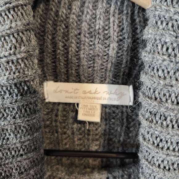 AEO‎ Don't Ask Why Womens Turtleneck Sweater One Size Gray Fisherman Chunky - Picture 2 of 7
